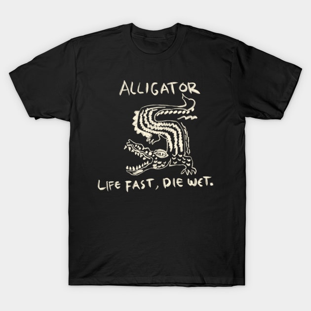 Hand Drawn Alligator T-Shirt by Saestu Mbathi